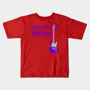 Electric Guitar, Electric Avenue, Purple Guitar Kids T-Shirt